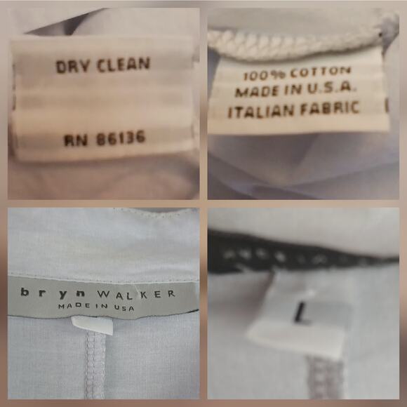 Bryn Walker SZ L 100% Cotton Short Sleeve Poncho Style Button Up Shirt LT Gray - Picture 4 of 4